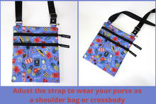 Load image into Gallery viewer, Small Travel Bag - Airport Bag - Passport Holder Purse - Travel Print - Tracey Lipman