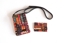 Load image into Gallery viewer, Book print fabric minimalist wallet - small wallet gift for reader