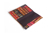 Load image into Gallery viewer, Book print fabric minimalist wallet - small wallet gift for reader