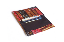 Load image into Gallery viewer, Book print fabric minimalist wallet - small wallet gift for reader