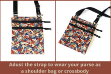 Load image into Gallery viewer, small crossbody bag - world cities travel sign print - Tracey Lipman