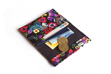 Load image into Gallery viewer, Day of the Dead Sugar Skulls small wallet for women and teenage girls