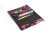 Load image into Gallery viewer, Day of the Dead Sugar Skulls small wallet for women and teenage girls