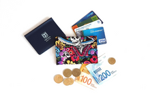 Load image into Gallery viewer, Day of the Dead Sugar Skulls small wallet for women and teenage girls