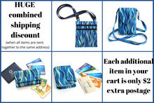 Load image into Gallery viewer, Blue fabric loyalty and credit card holder wallet for women