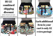 Load image into Gallery viewer, Colorful multi pocket utility apron for waitress server vendor teacher