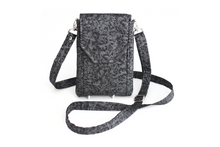 Load image into Gallery viewer, Black cell phone purse with adjustable strap - crossbody / shoulder bag