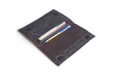 Load image into Gallery viewer, Black fabric small minimalist wallet - card holder wallet for women