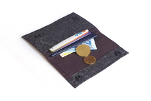 Load image into Gallery viewer, Black fabric small minimalist wallet - card holder wallet for women