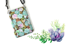 Load image into Gallery viewer, Crossbody phone bag for garden lovers - Succulent gift for plant people - Tracey Lipman
