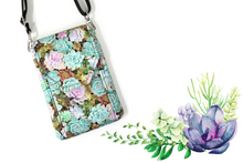 Load image into Gallery viewer, Crossbody phone bag for garden lovers - Succulent gift for plant people - Tracey Lipman