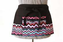 Load image into Gallery viewer, Teacher Apron - half apron with zipper pocket - Waitress apron - Vendor apron - utility apron - waist apron - money apron - craft show apron