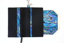 Load image into Gallery viewer, Family Passport Holder - Family Travel Wallet - Fabric Passport Wallet for women - Travel Document Holder - multiple passport holder - blue