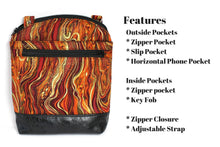 Load image into Gallery viewer, burnt orange purse - small crossbody bag - fabric purse for women - vegan leather purse - zipper purse - gift for her - everyday bag