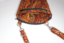 Load image into Gallery viewer, burnt orange purse - small crossbody bag - fabric purse for women - vegan leather purse - zipper purse - gift for her - everyday bag