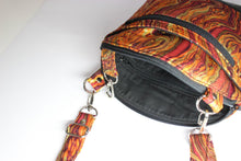 Load image into Gallery viewer, burnt orange purse - small crossbody bag - fabric purse for women - vegan leather purse - zipper purse - gift for her - everyday bag