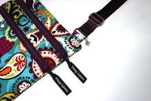 Load image into Gallery viewer, small crossbody bag for girls edc, fabric cross body bag for women, teal paisley fabric purse, travel bag, birthday gift for teenage girls