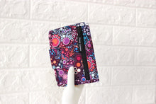 Load image into Gallery viewer, Purple fabric wallet for women - card holder wallet - cash and coin vegan wallet - bifold wallet - billfold wallet - ladies wallet