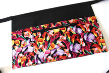Load image into Gallery viewer, floral teacher apron with zipper pocket - vendor apron for women - calla lily pocket apron gift for florist - utility apron event planner