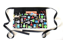 Load image into Gallery viewer, Teacher apron with pockets, Chemistry teacher gift, science teacher classroom apron with zipper pocket, half apron, waist apron utilty apron