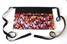 Load image into Gallery viewer, floral teacher apron with zipper pocket - vendor apron for women - calla lily pocket apron gift for florist - utility apron event planner