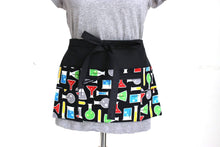 Load image into Gallery viewer, Teacher apron with pockets, Chemistry teacher gift, science teacher classroom apron with zipper pocket, half apron, waist apron utilty apron