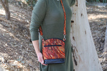 Load image into Gallery viewer, burnt orange purse - small crossbody bag - fabric purse for women - vegan leather purse - zipper purse - gift for her - everyday bag