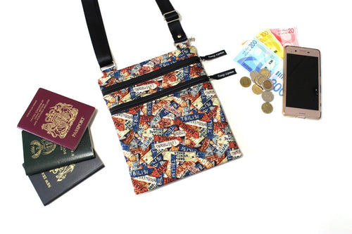 small travel bag - lightweight travel purse - fabric crossbody bag - cross body purse - gap year gift - gift for traveler woman  travel gift