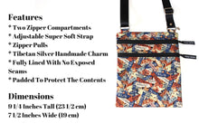 Load image into Gallery viewer, small travel bag - lightweight travel purse - fabric crossbody bag - cross body purse - gap year gift - gift for traveler woman travel gift