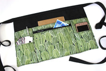 Load image into Gallery viewer, cactus apron - vendor apron for women - farmers market apron zipper pocket - gift for florist - utility apron - half apron - waist apron