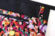 Load image into Gallery viewer, floral teacher apron with zipper pocket - vendor apron for women - calla lily pocket apron gift for florist - utility apron event planner