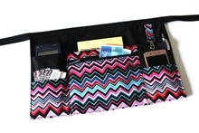 Load image into Gallery viewer, Teacher Apron - half apron with zipper pocket - Waitress apron - Vendor apron - utility apron - waist apron - money apron - craft show apron