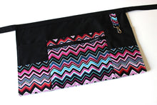Load image into Gallery viewer, Teacher Apron - half apron with zipper pocket - Waitress apron - Vendor apron - utility apron - waist apron - money apron - craft show apron