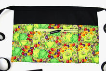 Load image into Gallery viewer, frog apron with pockets - toad apron for teacher appreciation gift - gift for teacher apron - half apron with zipper pocket - frog and toad