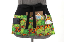 Load image into Gallery viewer, frog apron with pockets - toad apron for teacher appreciation gift - gift for teacher apron - half apron with zipper pocket - frog and toad
