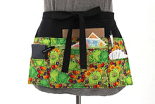 Load image into Gallery viewer, frog apron with pockets - toad apron for teacher appreciation gift - gift for teacher apron - half apron with zipper pocket - frog and toad