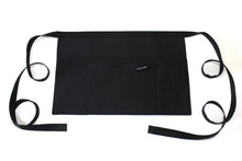 Load image into Gallery viewer, black half apron - black waitress apron - black teacher apron - money apron - vendor apron - zipper pocket - waist apron - utility apron