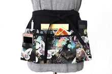 Load image into Gallery viewer, Butterfly Half Apron with Pockets - Vendor Apron with Zipper Pocket - Waist Apron - Craft Show Apron - Farmers Market Apron - Money Apron