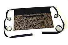 Load image into Gallery viewer, waitress apron - vendor apron - half apron - teacher apron - pocket apron - server apron - utility apron - farmers market apron - cheetah