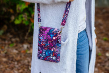 Load image into Gallery viewer, Cell phone purse - small crossbody bag - cell phone wallet - crossbody iphone purse - purple smartphone purse - cell phone pouch - phone bag