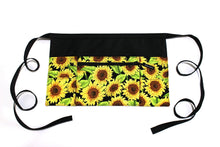 Load image into Gallery viewer, vendor apron with pockets - half apron with zipper pocket - waitress apron - waist apron for women - 6 pocket apron - teacher utility apron