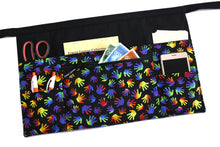 Load image into Gallery viewer, teacher apron with pockets - vendor apron with zipper pocket - utility apron - waist apron - 6 pocket apron - half apron - craft show apron