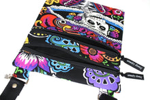 Load image into Gallery viewer, Catrina Day of the Dead Small Crossbody Bag, Sling Bag for Women and teen girls, Bright skull purse, Dia de los Muertos, bright skull purse