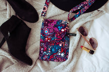 Load image into Gallery viewer, Cell phone purse - small crossbody bag - cell phone wallet - crossbody iphone purse - purple smartphone purse - cell phone pouch - phone bag