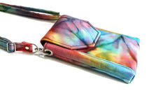 Load image into Gallery viewer, small crossbody bag for women and girls, tie dye cell phone purse, small messenger bag for edc, phone bag, concert bag, fabric vegan