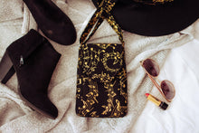 Load image into Gallery viewer, small crossbody bag for music teacher gift, phone bag gift for music lover, crossbody phone case, sheet music, music notes, musician gifts,
