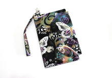 Load image into Gallery viewer, travel organizer wallet, travel document holder, family passport holder, travel gift, butterfly fabric vegan passport wallet, travel wallet,