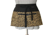 Load image into Gallery viewer, waitress apron - vendor apron - half apron - teacher apron - pocket apron - server apron - utility apron - farmers market apron - cheetah