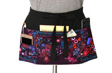 Load image into Gallery viewer, teacher apron with pockets, waitress apron with 6 pockets, half apron for women with zipper pocket, vendor apron with zipper cash pocket