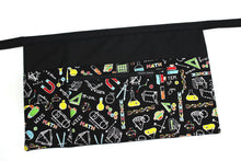 Load image into Gallery viewer, Teacher apron with pockets for STEM Science, Maths, Chemistry teacher gift, classroom apron with zipper pocket, half apron, Science Teacher